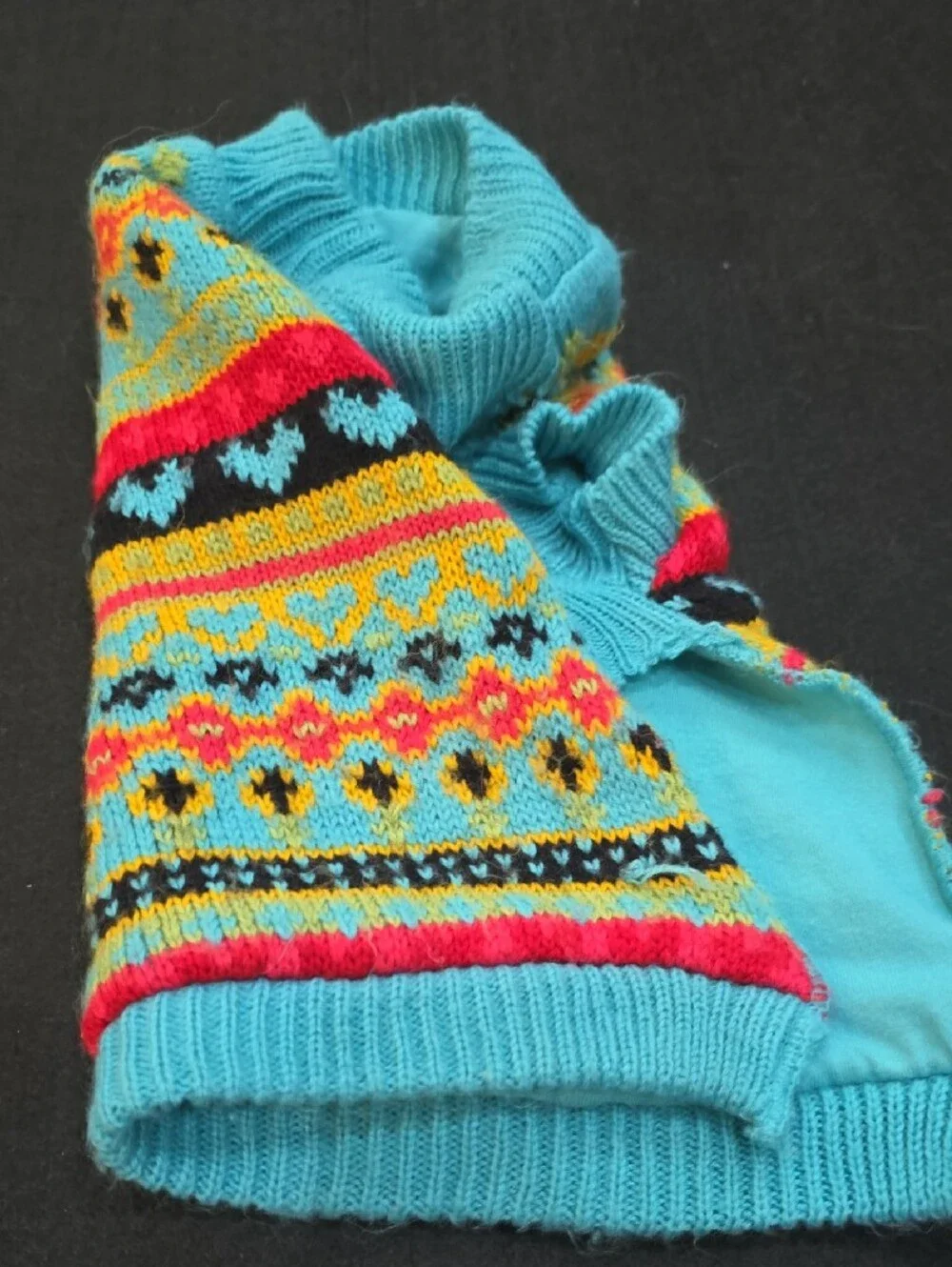 FREE 🔥 Blue Multicolor Fair Isle Knit Dog Sweater #692
